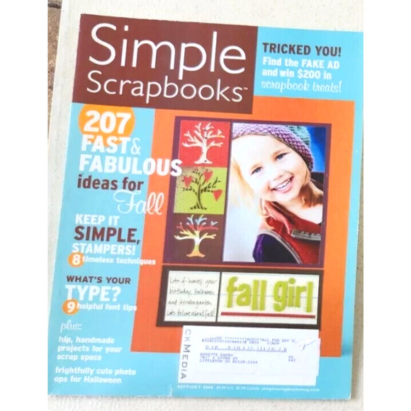 Simple Scrapbooks Magazine Sept Oct 2008 stampers fall ideas font tips halloween - Picture 1 of 1